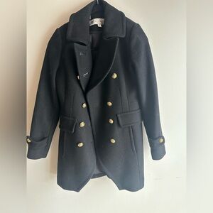 Trina Turk Black Coat with Gold Buttons